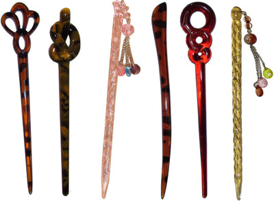 

Juio Combo of Multi Color Juda Sticks Bun Stick(Multicolor)