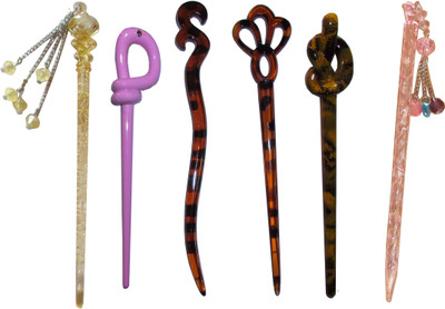 

Bakum Combo of Multi Color Juda Sticks Bun Stick(Multicolor)