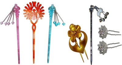 

surprise Gift U Combo of Multi Color Juda Sticks Bun Stick(Multicolor)