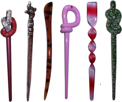 

MIKK7 Combo of Multi Color Juda Sticks Bun Stick(Multicolor)