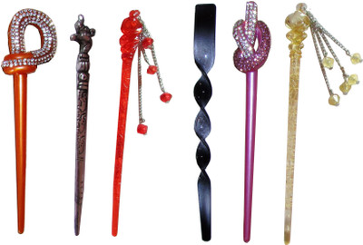 

U & ME US Combo of Multi Color Juda Sticks Bun Stick(Multicolor)