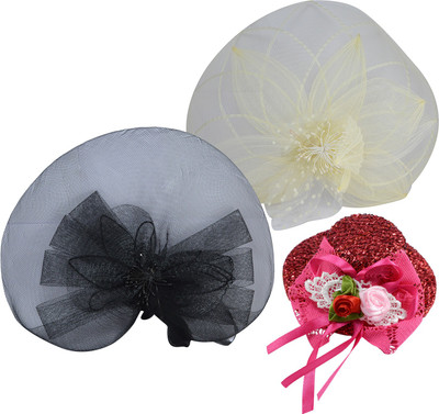 

Saamarth Impex Ponytail Clip Hairpin Head Flower Bow,With Hat Design Alligator Clip Product Kind, Hair Accessories, Headwear Set Of 3 Piece Hair Clip(Multicolor)