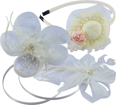 

Saamarth Impex Nylon Meshed 3 Color Flower Design Hair Buckle Hair Accessories,Hair Decor Set Of 3 Head Band(Multicolor)