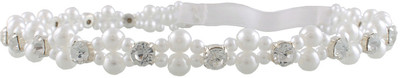 

Aarushi creations pearl and diamond tiare Head Band, Hair Band(White)