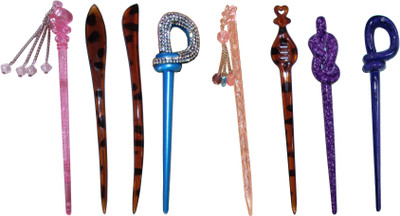 

Bakum Combo of Multi Color Juda Sticks Bun Stick(Multicolor)