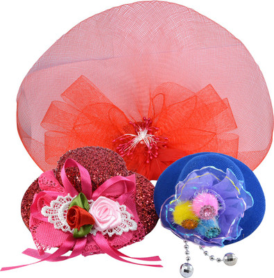 

Saamarth Impex Ponytail Clip Hairpin Head Flower Bow,With Hat Design Alligator Clip Product Kind, Hair Accessories, Headwear Set Of 3 Piece Hair Clip(Multicolor)