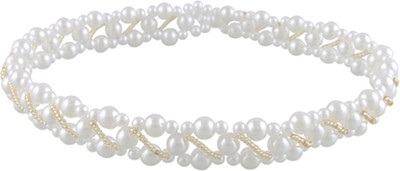 

Aarushi creations pearl tiara Head Band, Hair Band(White)