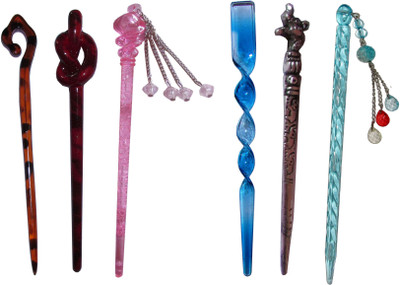 

4 US Combo of Multi Color Juda Sticks Bun Stick(Multicolor)