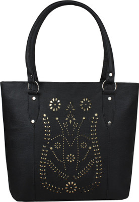

Pink Flower Shoulder Bag(Black)