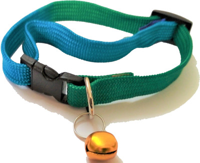 

101Lives Blue Green Rainbow with bell  Dog & Cat Everyday Collar(, Blue, Green