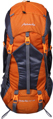 Attache 1025R Hiking Backpack (Orange) With Rain Cover Rucksack - 75 L(Orange)