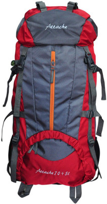 

Attache 1021R Climate Proof Rucksack, Hiking Backpack 75Lts Red & Grey With Rain Cover Rucksack - 75 L(Red)