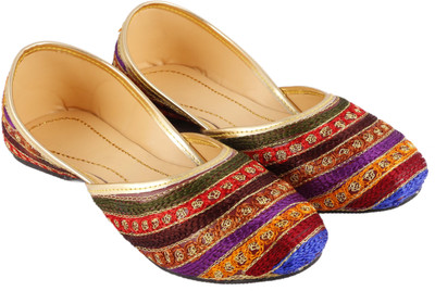 

RAJASTHANI JUTI LEHERIYA BELLEY Jutis For Women(Multicolor, Multi