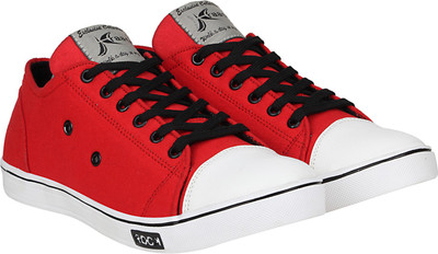 

Kraasa NewStyle Canvas Sneakers For Men(Red, Black