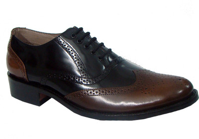 

ASM Tan/Black Handmade Brogue Goodyear Welted Shoes Oxford For Men(Black, Brown