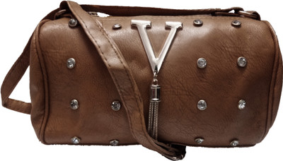 

Divu Collections Women Casual Brown PU Sling Bag