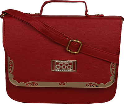 FANEX Women Casual Red PU Sling Bag