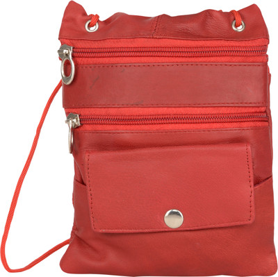 Aspen Leather Men & Women Casual Red Genuine Leather Shoulder Bag