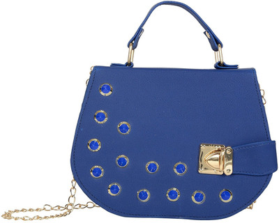 

MultiZone Girls Evening/Party Blue Leatherette Sling Bag