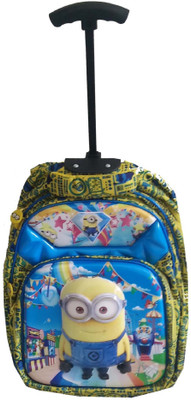 

kaykon Minion Trolley Travel Bag For Kids Cabin Size Bag 20inch 4 Compartments 2 Side Pocket Double Expandable Handle - Polyster - High Quality Small Travel Bag - 20(Multicolor)