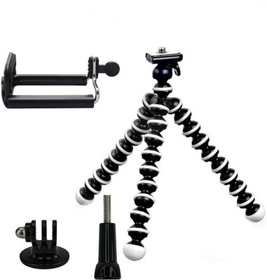 

Shrih Mini Foldable Tripod With Universal Mobile Monopod Mount Adapter Tripod Kit(Black, White, Supports Up to 1000 g)