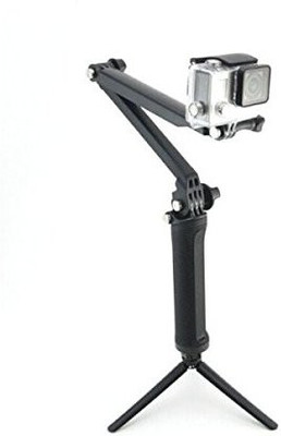 

ReTrack 3 Way 3 in 1 Adjustable Camera Grip Holder With Extended Arm for Action Cameras Monopod Tripod(Black, Supports Up to 750 g)