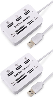 

ReTrack SET OF 2PC 3.1/3.0 5/10GBPS All-in-One High Speed Multifunction 3-Port USB SD / TF USB Hub(White)