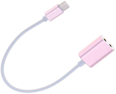 

BB4 2Way METAL Type C Usb to 3.5mm Female Earphone Headphone Splitter USB Cable(Multicolor)