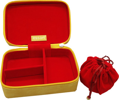 

Essart Faux Leather suede finish 15cm x10xm x 6.50cm long rectangular shaped vanity /Jewellery/Earring Box with zipp closure - 1604-Yellow Makeup and Jewellery Vanity Box(Yellow)