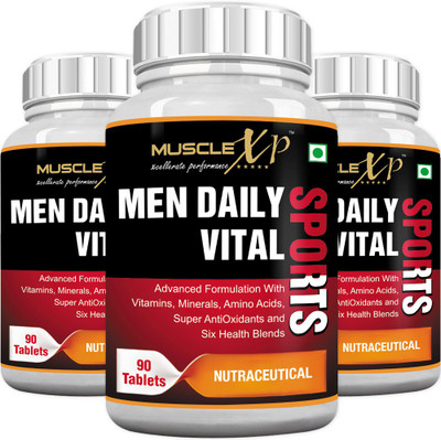 

MuscleXP MultiVitamin Men Daily Sports with 47 Nutrients (6 Health Blends & Amino Acids) (Pack Of 3)(270 No)