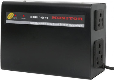 

Monitor 3 Amps Voltage Stabilizer for LED TV Upto 65 inches With 5 - Year Warranty ( 100% Copper )(Black)