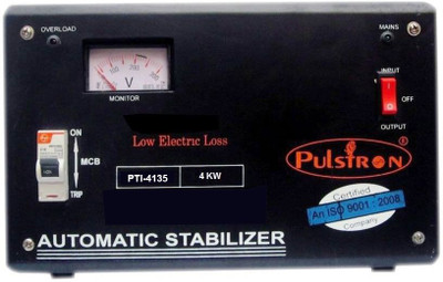 

PULSTRON PTI-4135 Pulstron 4 KVA (135V-290V) Single Phase Automatic Voltage Stabilizer(Black)
