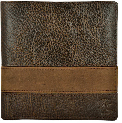 

Creative India Exports Men Casual Brown Genuine Leather Wallet(9 Card Slots), Brown;grey;tan