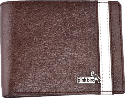 

Pink Bird Men Brown Genuine Leather Wallet(4 Card Slots)