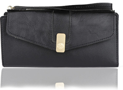 

iSweven Girls Black Artificial Leather Wallet(10 Card Slots)