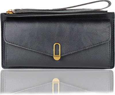 

iSweven Girls Black Artificial Leather Wallet(10 Card Slots)
