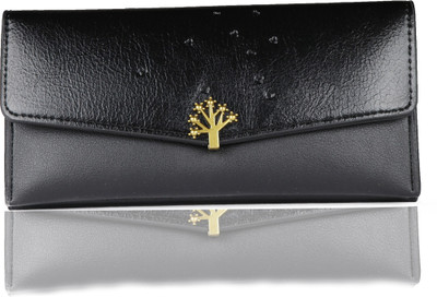 iSweven Girls Black Artificial Leather Wallet(6 Card Slots)