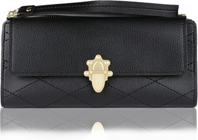 

iSweven Girls Black Artificial Leather Wallet(10 Card Slots)