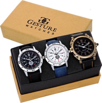 

Gesture 7900-Gents Exclusive (Casual+PartyWear+Formal) Designer Combo Watch - For Men