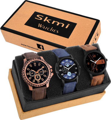 

Skmi Sett Of Three Stylish And Attractive Fast Selling Low Rate Challenge Combo For Boys And Girls Watch - For Men & Women