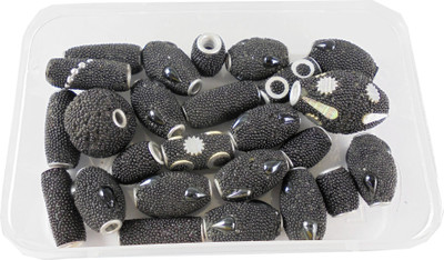 estore set of 25 pcs lakh beads for jewellery making art and craft diy project kit (black)