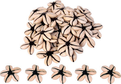 

Vardhman Sea Shells Kowrie Hand Made Flowers ,15 pcs , size 4.5 cm x 4.5 cm, Black Color, used in dresses,suits, home decor, art & craft, Gift Wrapping
