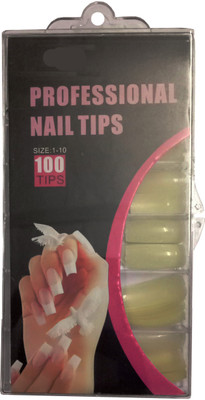 

BLACKBOND Pack of 100 Oval Artificial Tip Enhancements | Re-size-able Cream(Pack of 100)