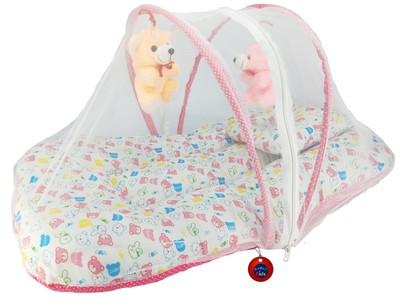 

Aayat Kids International Premium Pink Teddy Printed Premium Skin Friendly Well Cushioned with Hanging Toys 04 Baby Bed Crib(Fabric, Multicolor)