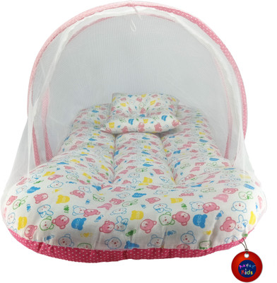 

Aayat Kids International Premium Pink Teddy Printed Premium Skin Friendly Well Cushioned 03 Baby Bed Crib(Fabric, Multicolor)