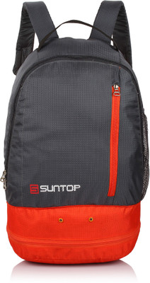 

Suntop Air One 20 Litres Lightweight Backpack Bag with Shoe Compartment for Casual/Gym | Outdoor Travel Backpack For Hiking Camping 20 L Backpack(Grey, Orange)