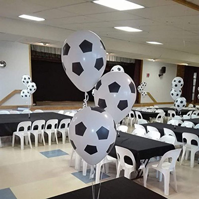 

AMFIN Printed (Pack of 50) Soccer / FootBall Balloon White Color Kids Toys Football Balloon Baby Shower Decoration Balloon Party Supplies Balloon(White, Black, Pack of 50)