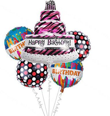 

AMFIN Printed (Pack of 5) Happy Birthday Foil Balloon For Birthday Party Supplies , Happy Birthday Decoration Combo / Happy Birthday Theme Party Balloon(Multicolor, Pack of 5)