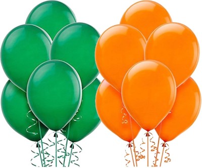 Ishant Creation Solid balloon234 Balloon(Green, Orange, Pack of 100)