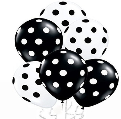 

AMFIN Printed 12 Inch (Pack of 50) White and Black Polka Dot Balloons for Birthday Decoration/ Decoration Baby Shower, 1st Birthday, Anniversary Party, Bachelors Party, Office Party ,Diwali Balloon(White, Black, Pack of 50)